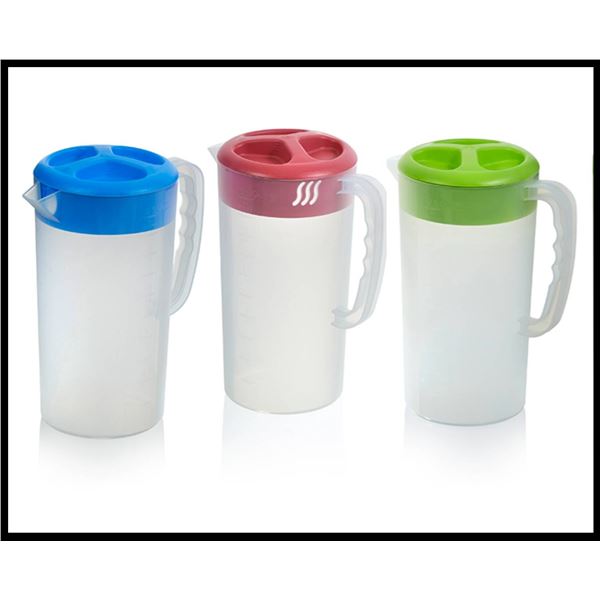 Set of 2.  Arrow Home Products 2.25 Quart BPA-Free Pitchers with Lids – **NO RED**