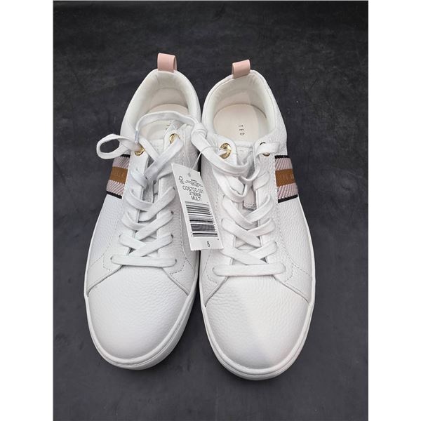 Ted Baker Lace-Up Sneakers with Multicolor Stripe Design (Size 8)