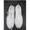 Image 2 : White Lace-Up Sneakers With Blue Striped Detail, Size 8