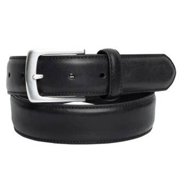 Roots Genuine Leather Belt XL/40-42, Black With Silver Buckle