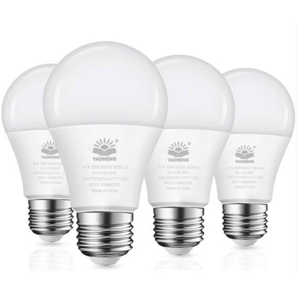 Yaoheng 10-Piece 15W A19 LED Bulbs with 1500 lm Output and E26 Base