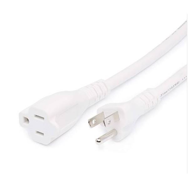 Amazon Basics White Extension Cord 25 ft (7.6 m) – US Plug