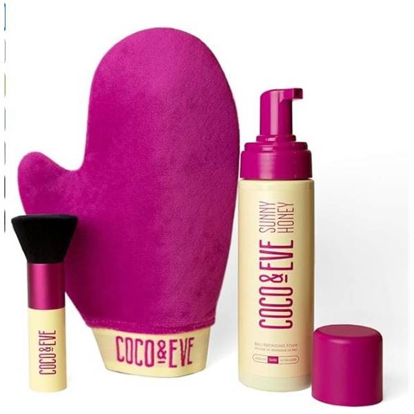 Coco And Eve Self-Tanning Kit With Velvet Mitt, Brush, and Foam