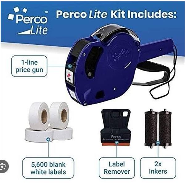 Perco Lite 8-Band Label Gun Kit with 5,000 Blank White Labels
