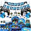 Image 1 : Gaming-Themed Party Supplies Set Including Decorations and Tableware May Vary From Stock Photo