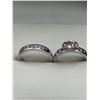 Image 2 : Sterling Silver Ring Set with Pink Cubic Zirconia Solitaire Stone