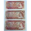 Image 1 : 3 Canadian $2 Banknotes – 1954, Modified Portrait
