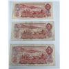 Image 2 : 3 Canadian $2 Banknotes – 1954, Modified Portrait