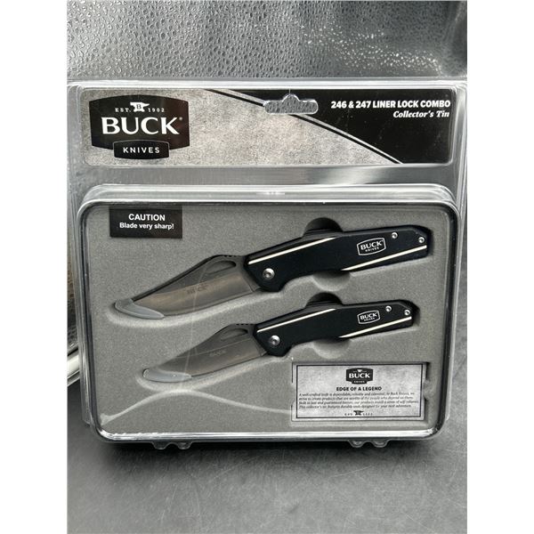 Buck Knives 246 & 247 Liner Lock Combo Collector’s Tin