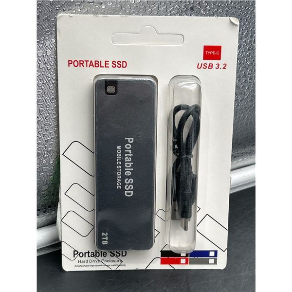 Portable SSD 64 GB, USB 3.2, External Hard Drive Enclosure