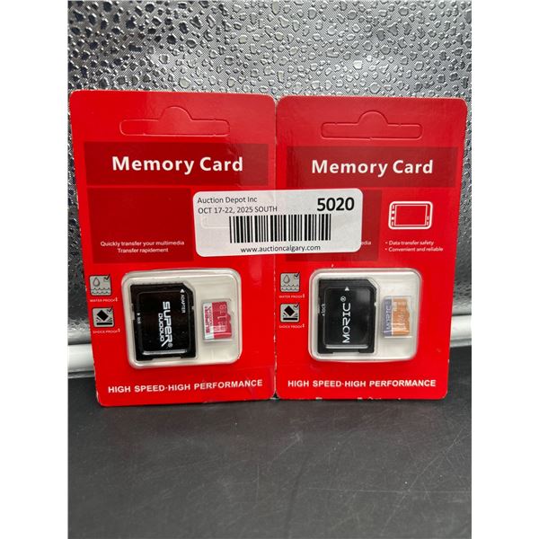 Two High-Speed Performance Memory Cards with SD and Micro SD Compatibility