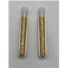 Image 1 : Two Vials of Gold Foil Flakes in Transparent Tubes