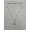 Image 1 : White 14K GP Pendant Necklace Featuring Pear-Shaped and Round-Cut Stones