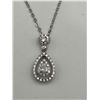 Image 2 : White 14K GP Pendant Necklace Featuring Pear-Shaped and Round-Cut Stones