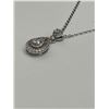 Image 3 : White 14K GP Pendant Necklace Featuring Pear-Shaped and Round-Cut Stones