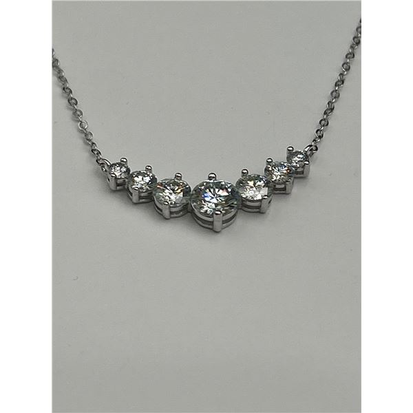 $1710 APPRAISED - MULTI STONE MOISSANITE PENDANT AND CHAIN
