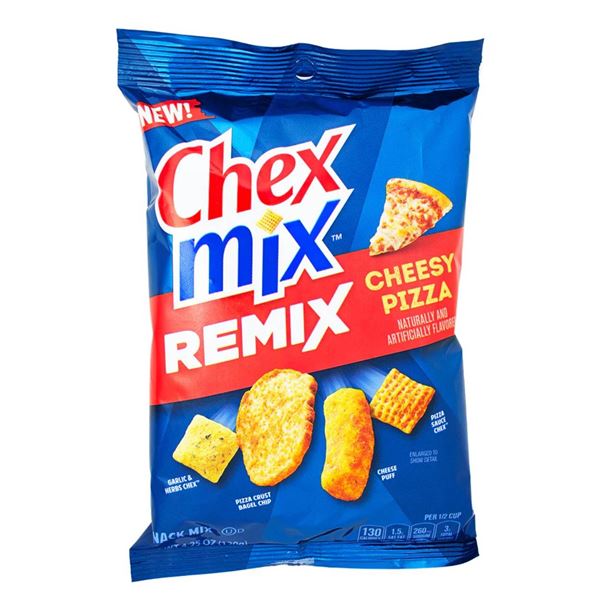 Chex Mix Remix Cheesy Pizza Flavor Limited Edition Snack Pack 12 X 198G CASE