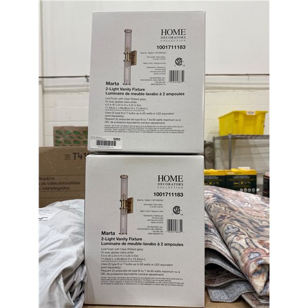 Home Decorators Collection Marta 2-Light Vanity Fixture, LOT OF 2