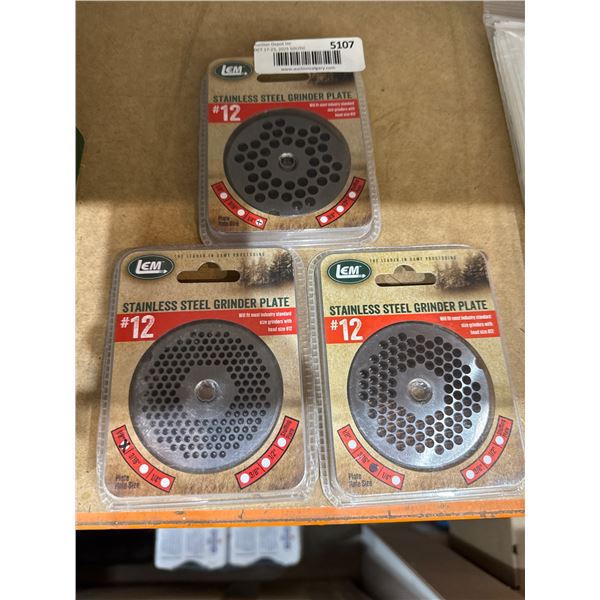 LEM Stainless Steel Grinder Plate #12 Assorted Set
