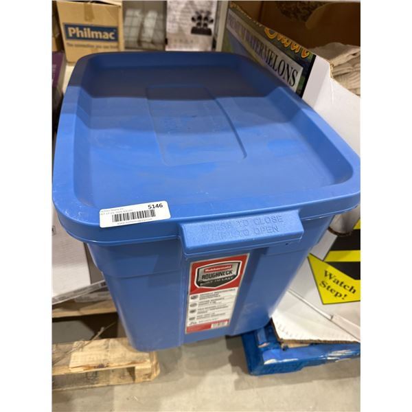 Rubbermaid Roughneck Blue Storage Box With Lid