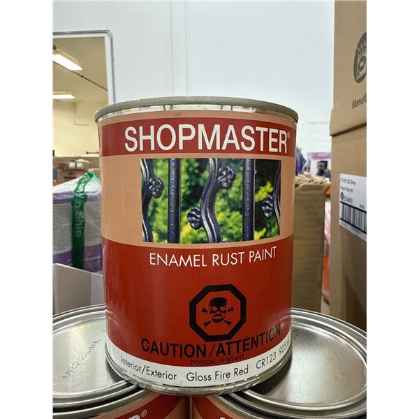 Shopmaster Enamel Rust Paint – Gloss Fire Red – Lot of 5