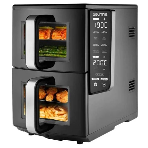 Gourmia 4 Dish Dual Basket Air Fryer with Sync Finish & Sync Cook, 10.4 L (11 qt.)