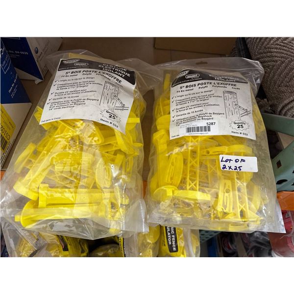 Parker McCrory 5-inch Wood Post Extender Wire Insulators (Lot of 25 X 2)