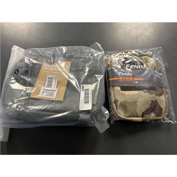 Lot of Fenix APB-30 Headlamp Storage Bag and Eberlestock A2SPGY Padded Pouch, Large, Gray
