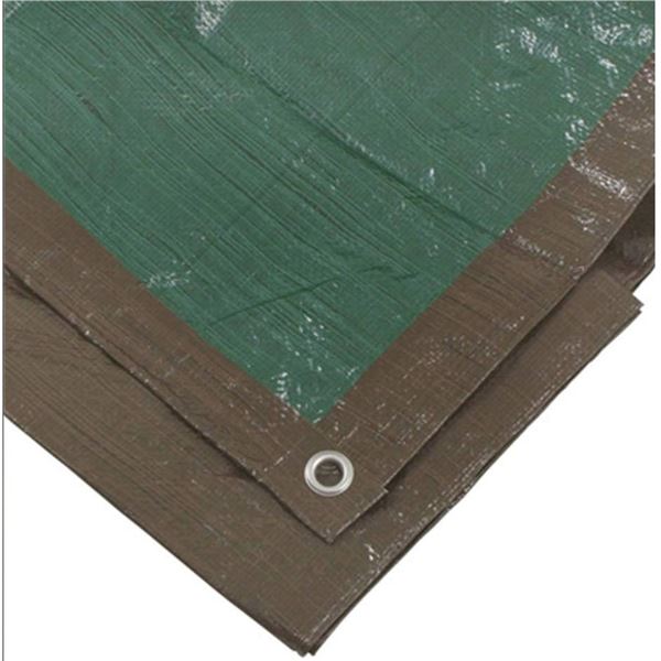 Lot of 2 Erickson 57032 Reversible Brown/Green Mid-Grade Poly Tarp, 10 x 12′