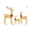 Image 1 : 85-Inch, 47-Inch, and 29.5-Inch 3-Piece Christmas Deer Family Decorations Set (Gold)