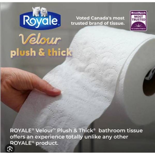 Royale Velour Bathroom Tissue, 24 Rolls, Carbon Neutral
