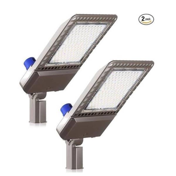 LED Parking Lot Light, Photocell Dusk to Dawn, 300W, 2 Pack