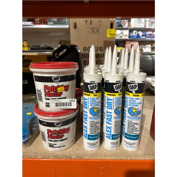 Lot of 3 DAP Patching Plaster 32 fl oz and 15 Alex Fast Dry 10.1 fl oz Caulk