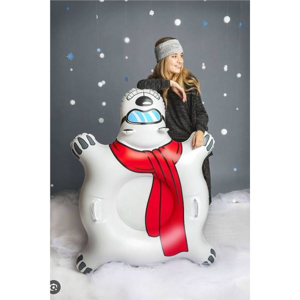 Bigmouth Inc Polar Express Big Snow Tube, Inflatable, Polar Bear Design