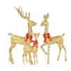 Image 1 : 3-Piece Lighted Christmas Deer Decoration Set, 4.3 Ft Large, Gold