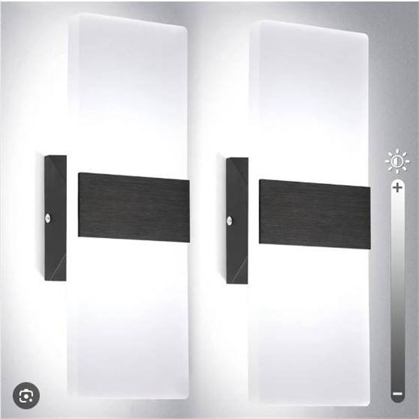 TRLIFE Wall Sconce Plug-In, 2 Pack, Black, 6000K Lighting