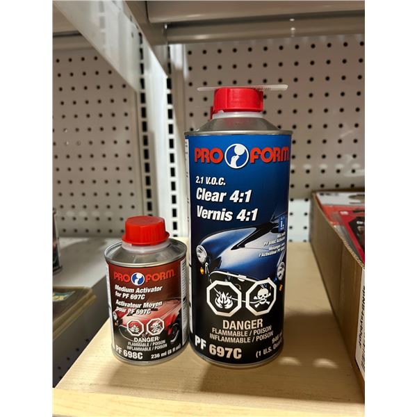 Pro Form PF 697C Clear 4:1 and PF 698C Medium Activator for PF 697C