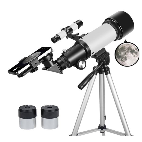Telescope for Adults Beginners, 70mm Aperture 400mm AZ Mount Fully Multi-Coated Optics Refractor Por