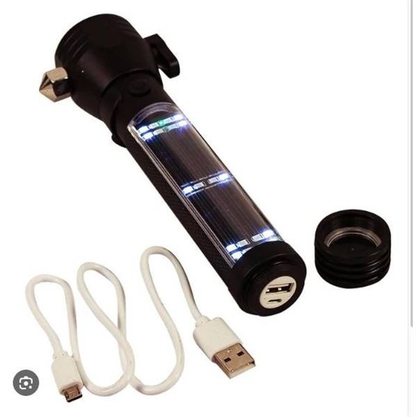 Ready Hour 9-in-1 Multi-Function LED Solar Rechargeable Flashlight