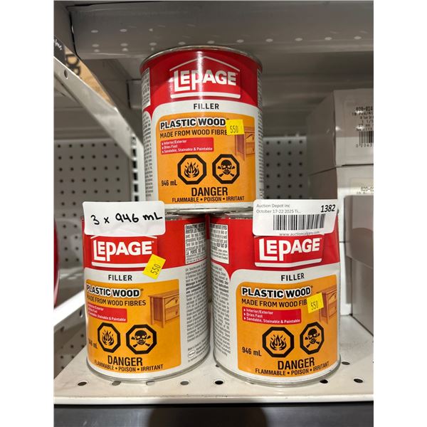 3×945,l LePage Plastic Wood Filler