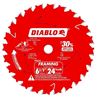 Image 1 : Lot of 6 – Diablo 6-1/2 Inch 24T Framing Saw Blade