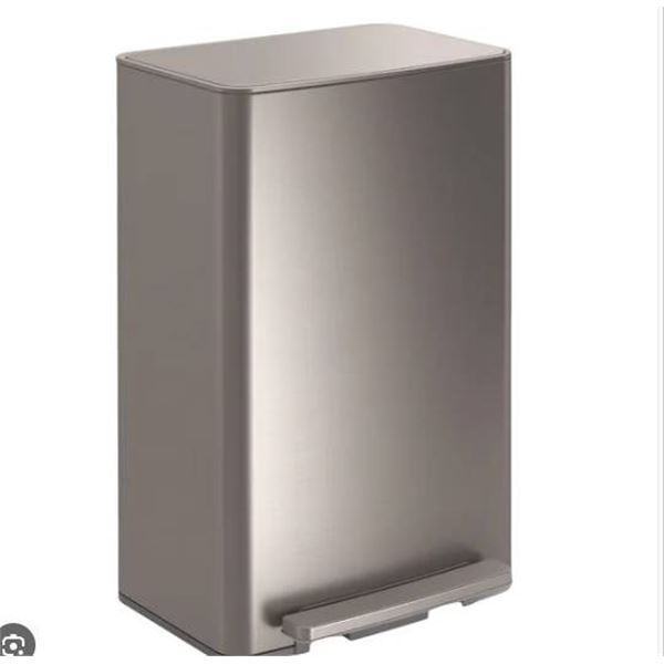 Kohler Stainless Steel 13-Gal Step Trash Can with Dimensions