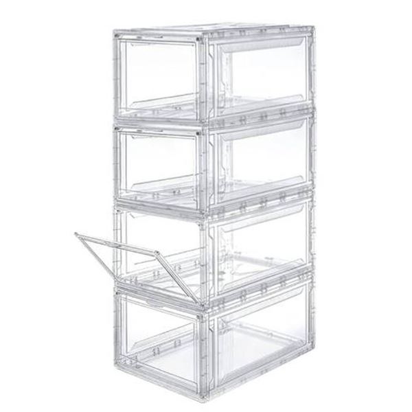 AG Box Premium Stackable Shoe Box Set of 4 With Transparent Design