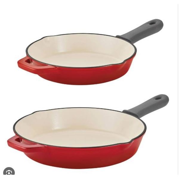 Tramontina Enameled Cast Iron 2-Piece Skillet Set, 10 in and 12 in