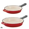 Image 1 : Tramontina Enameled Cast Iron 2-Piece Skillet Set, 10 in and 12 in