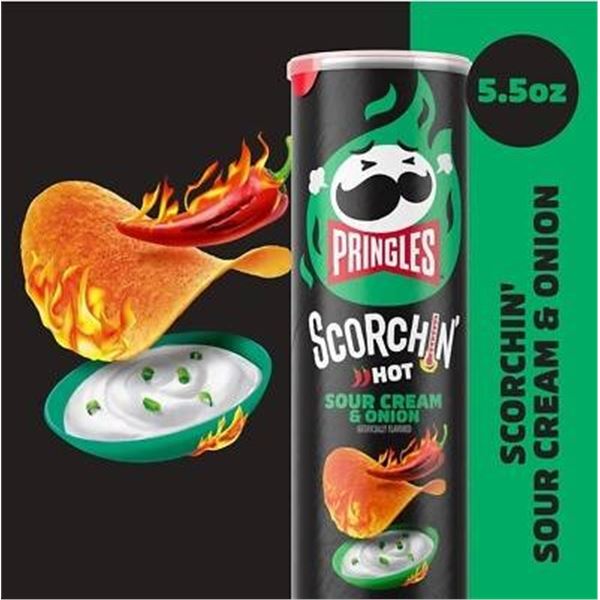 Pringles Scorchin’ Hot Sour Cream & Onion, 14 Cans, 156g Each