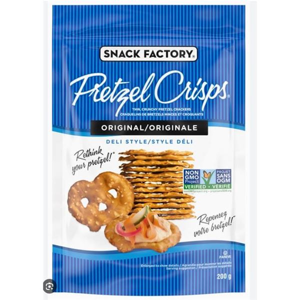 Snack Factory Pretzel Crisps Original, 200g, Deli Style