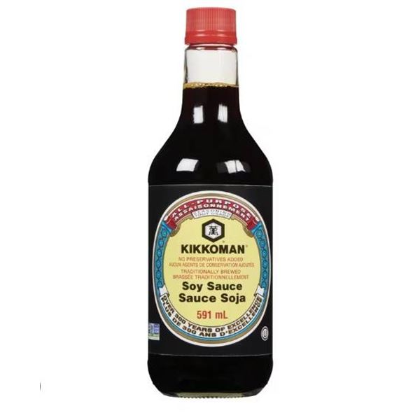 Kikkoman Soy Sauce 591ml Bottles (9 Units)