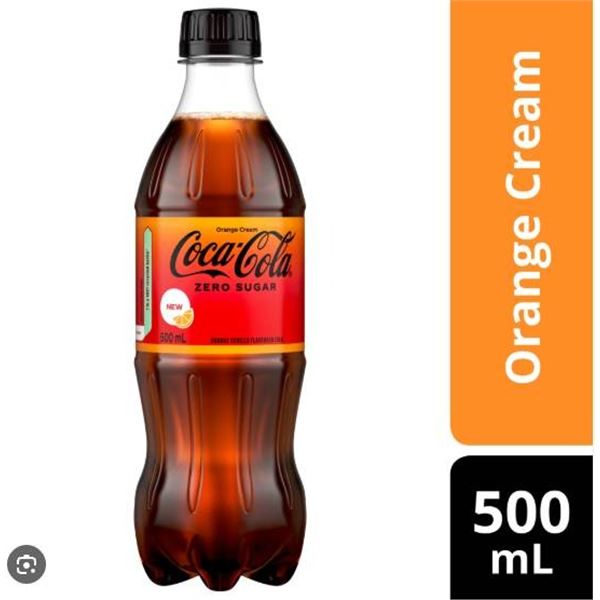 Coca-Cola Zero Sugar Orange Cream 24 x 500mL Plastic Bottles