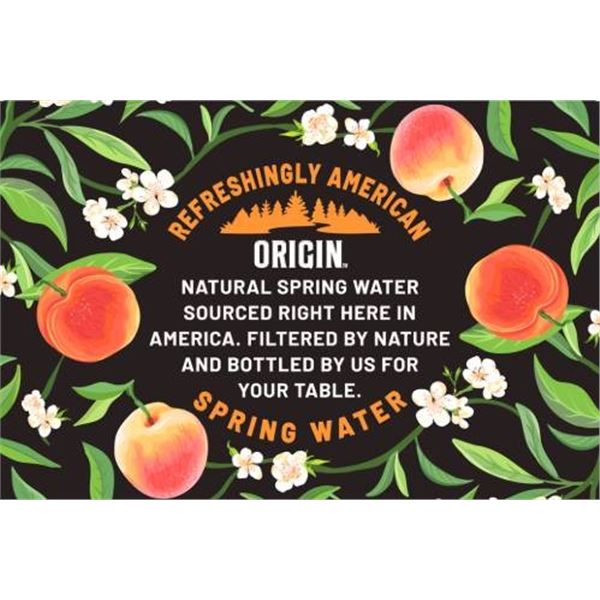 Origin Organic Peach Sparkling Water Cans, 6 x 355 mL